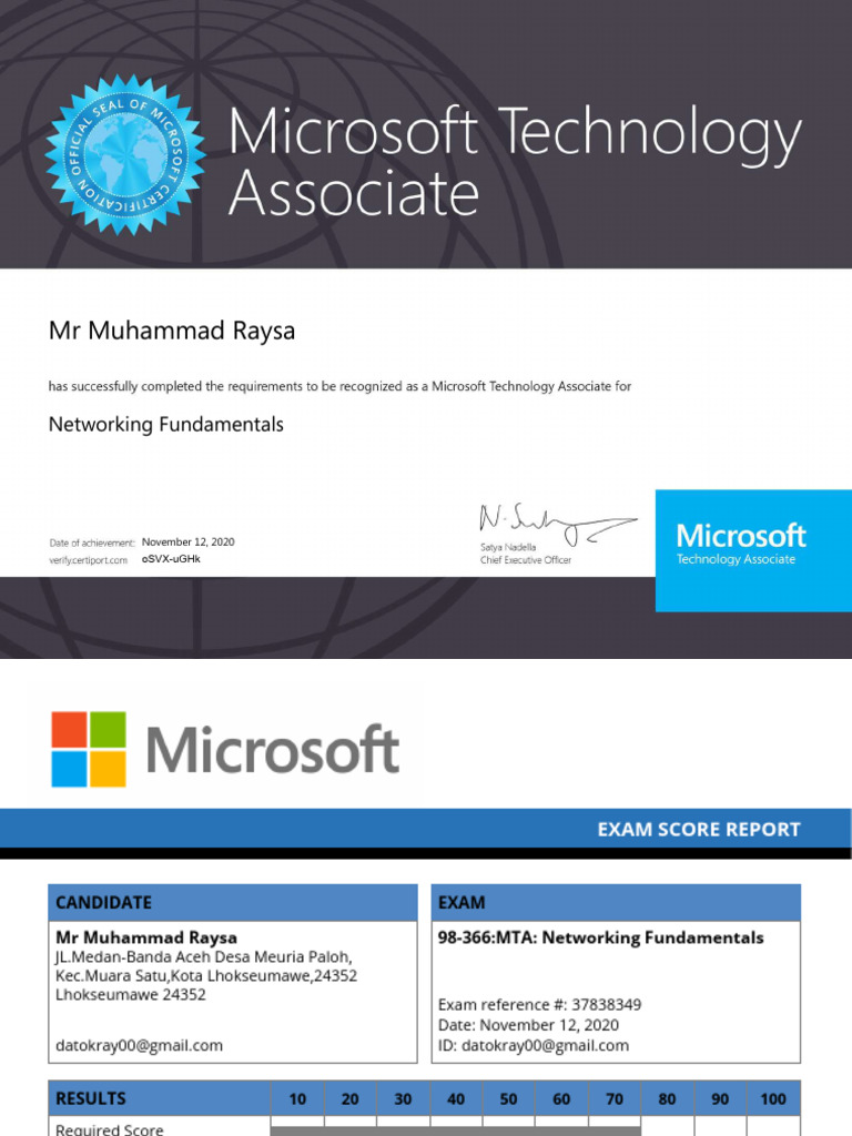 Exam Score Reports for Muhammad Raysa | PDF | Systems Engineering ...