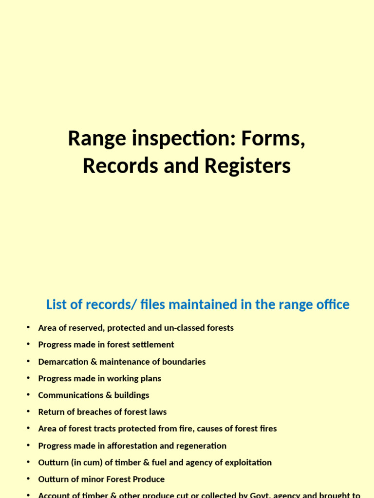 Forest Range Inspection Records Guide | PDF
