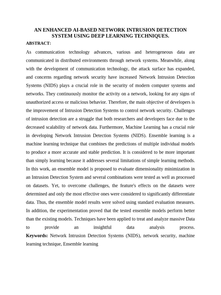 Enhanced AI-Based Intrusion Detection | PDF | Machine Learning ...