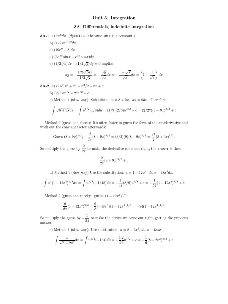 Integration Techniques and Applications | PDF | Mathematical Analysis ...