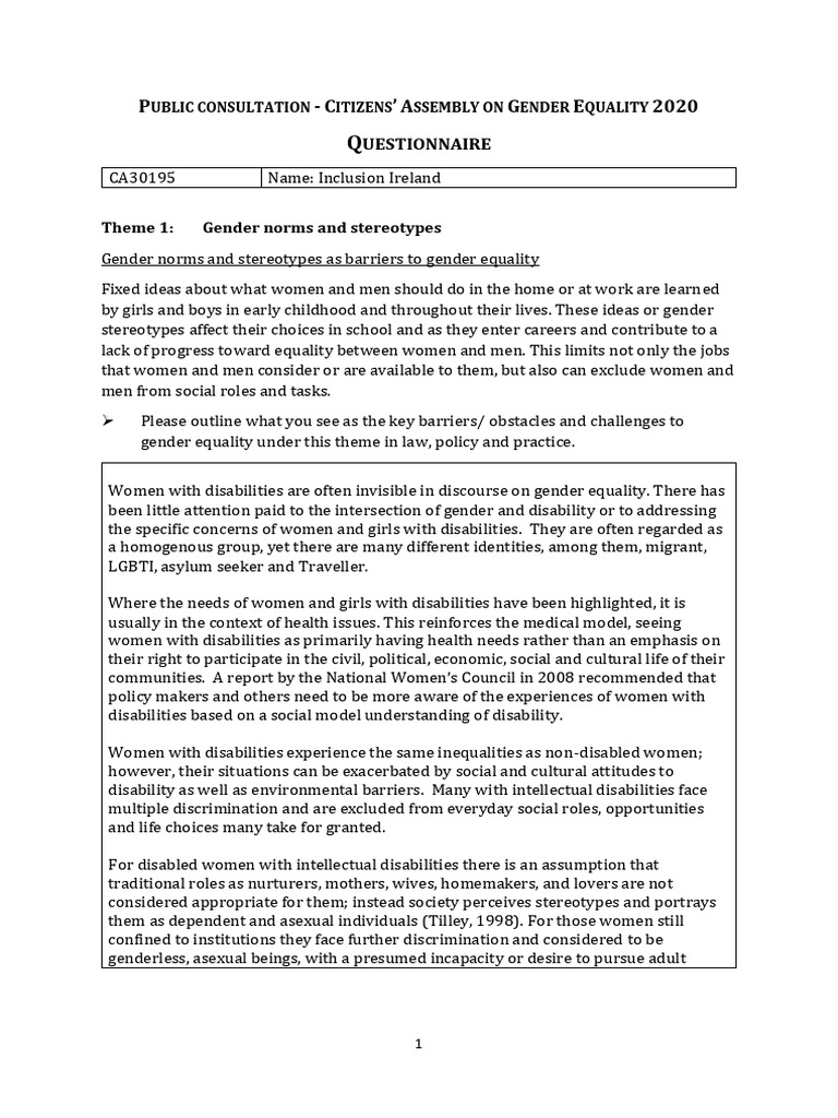 Gender Equality Barriers for Disabled Women | PDF | Disability | Woman