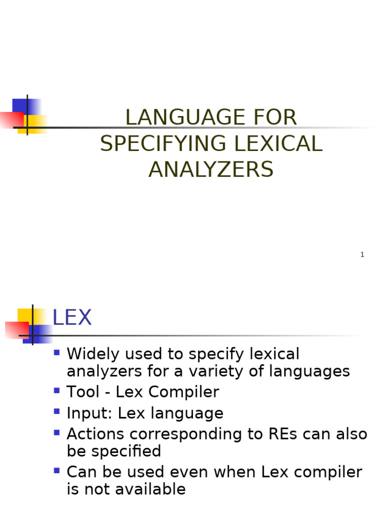 Lex: Specifying Lexical Analyzers | PDF | Parsing | Grammar