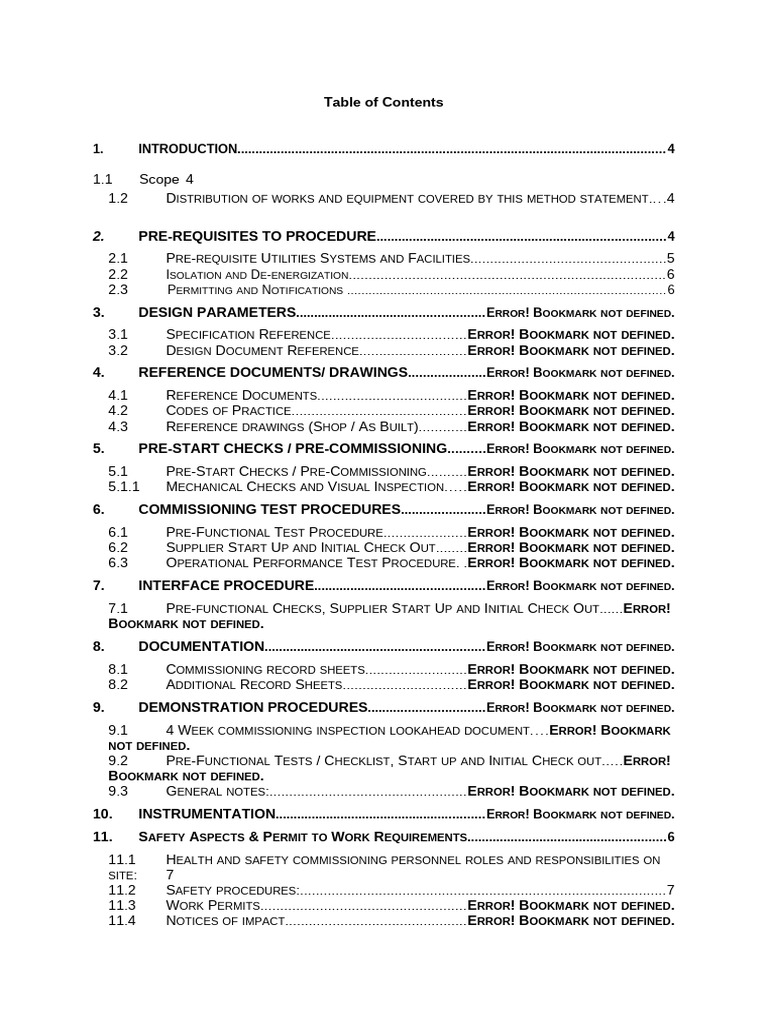 Commissioning Method Statement Guide | PDF | Computer Programming ...