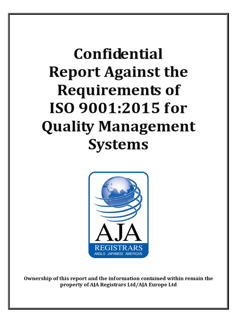 CITEM QMS SA1 Audit Report 28DEC2018 | PDF | Audit | Auditor's Report