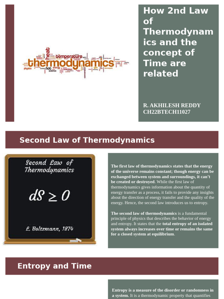 Second Law of Thermodynamics & Time | PDF | Entropy | Second Law Of ...