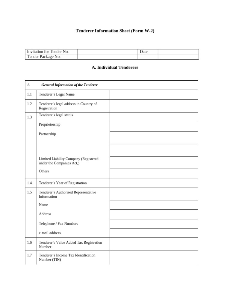 Tenderer Information Requirements | PDF | Lawsuit | Business