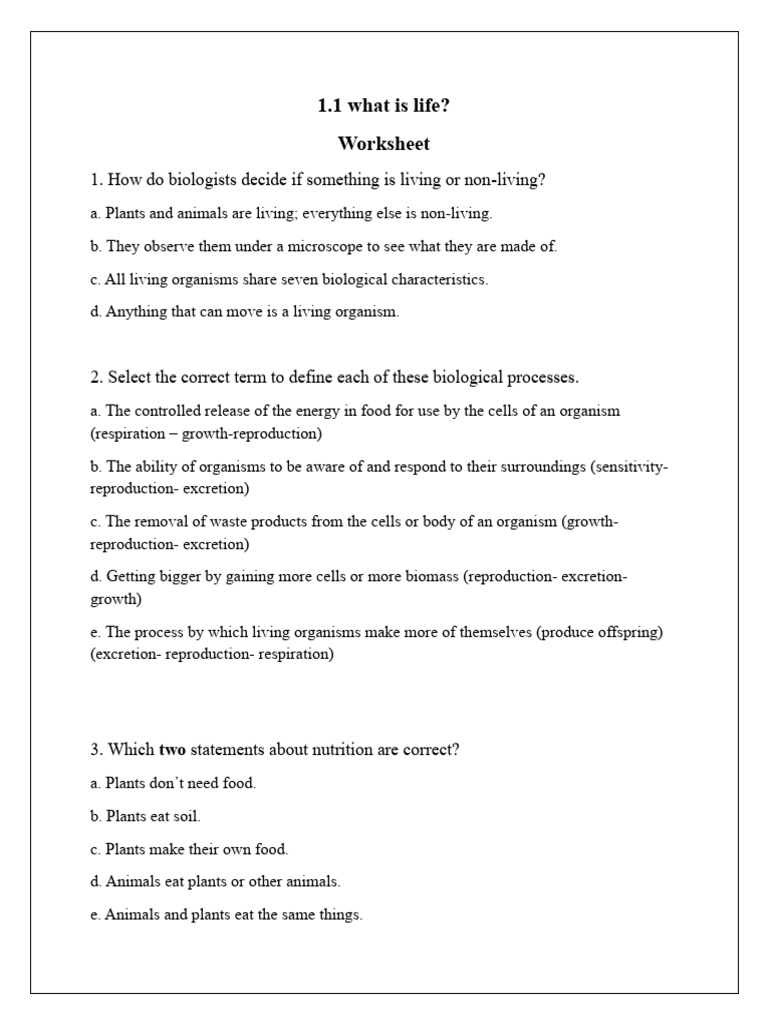 Understanding Life: Key Biological Concepts | PDF