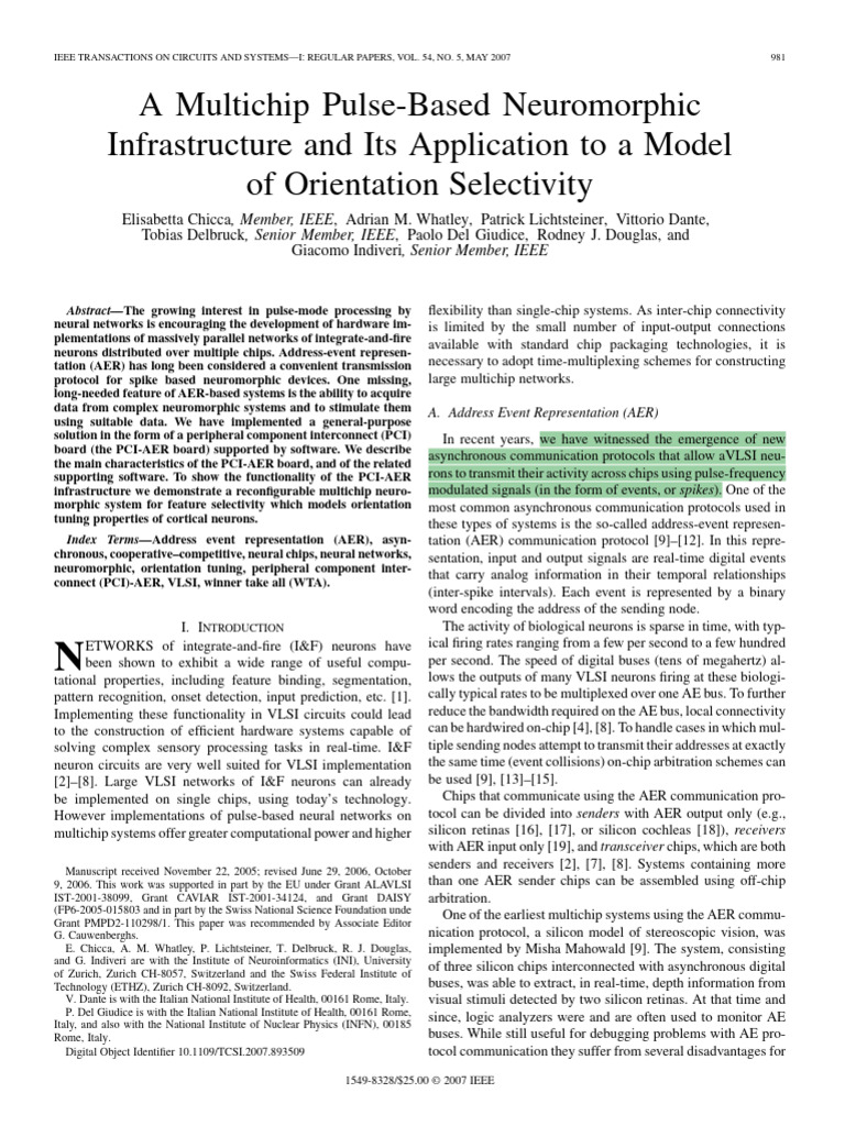 A Multichip Pulse-Based Neuromorphic Infrastructure and Its Application ...