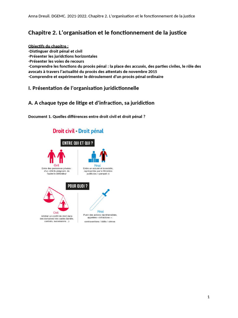 Organisation et fonctionnement de la justice | PDF | Loi criminelle | Juge