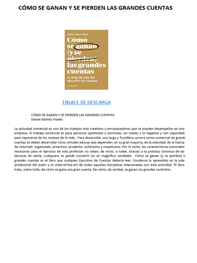 Cómo Se Ganan y Se Pierden Las Grandes Cuentas | PDF