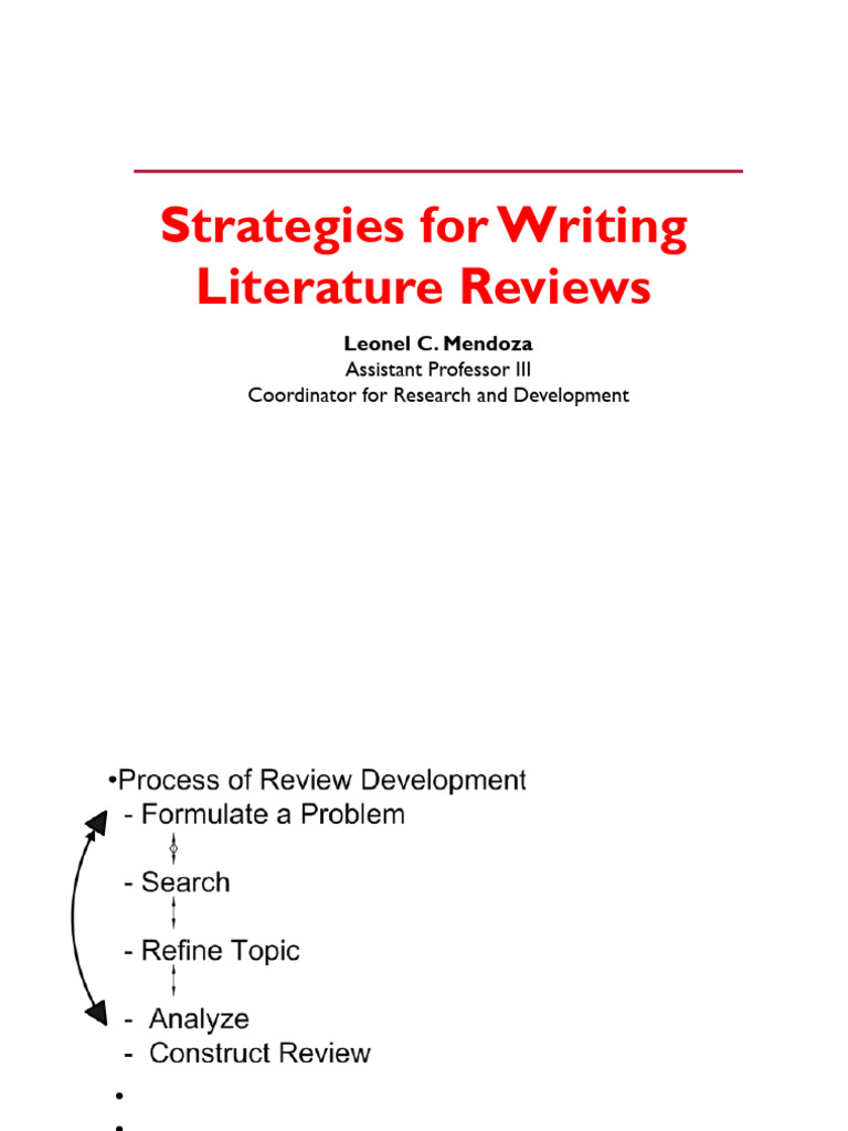 Lecture 1. Strategies For Writing Literature Review | PDF | Pub Med ...