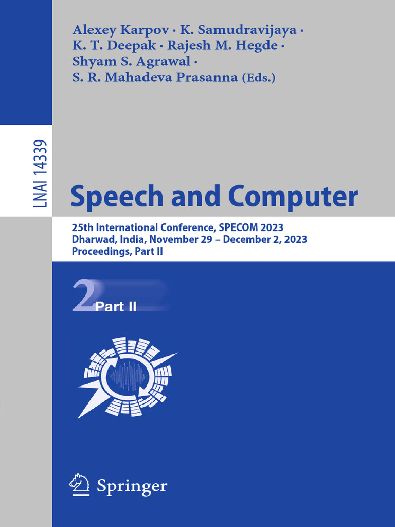 Speech and Computer | PDF | Speech Recognition | Human Communication