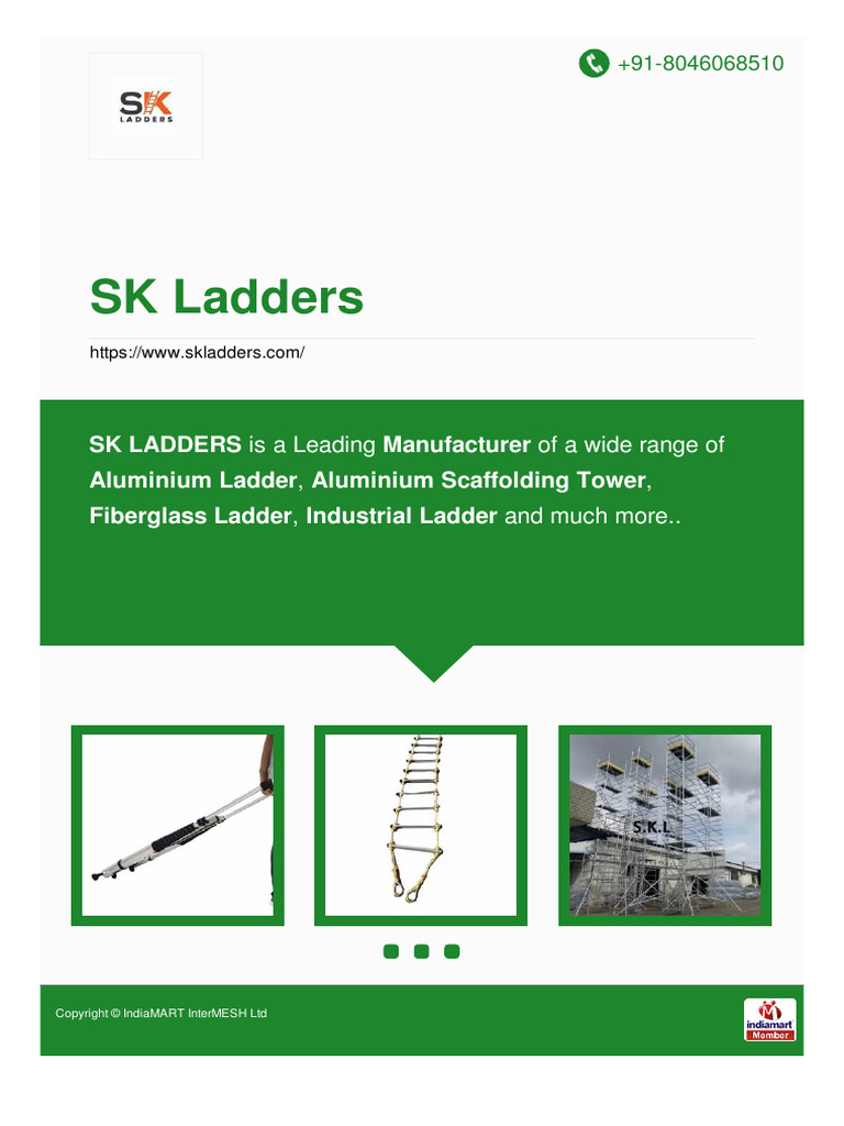SK Ladders: Aluminum & Fiberglass Ladder Manufacturer | PDF | Ladder ...