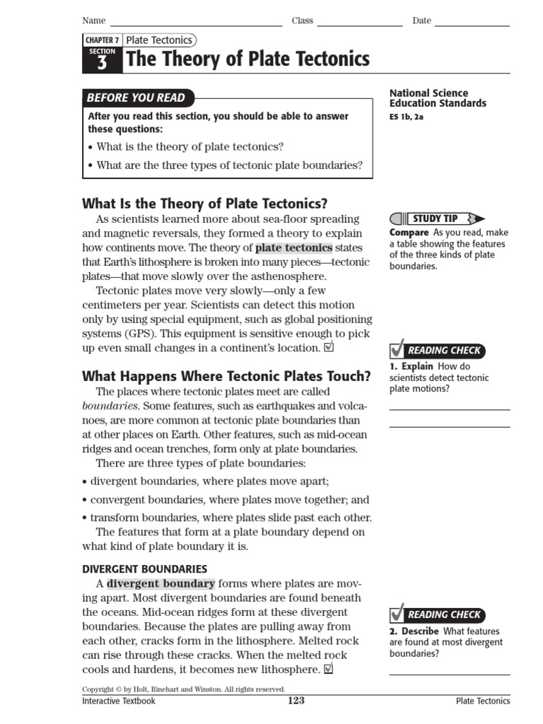 Chapter 7 The Theory of Plate Tectonics | PDF | Plate Tectonics | Fault ...