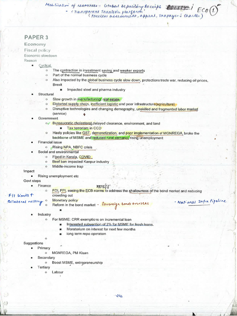 IAS Shruti Sharma Economy Notes Download | PDF