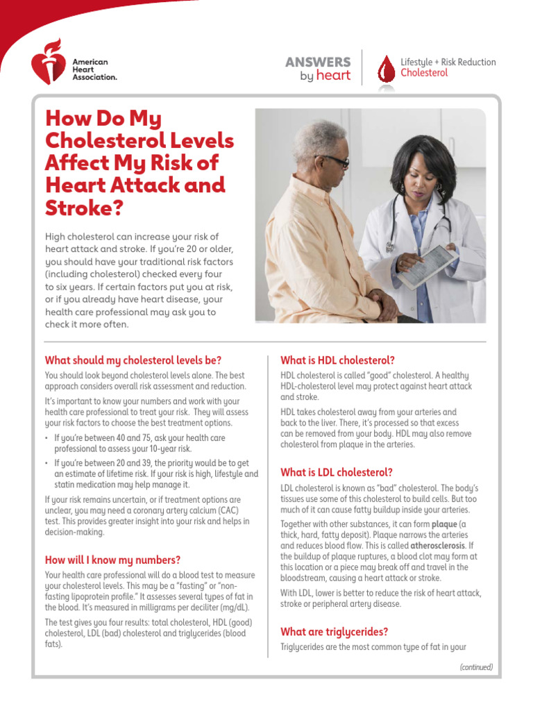 Cholesterol Levels Affect Risk | PDF | Cholesterol | High Density ...