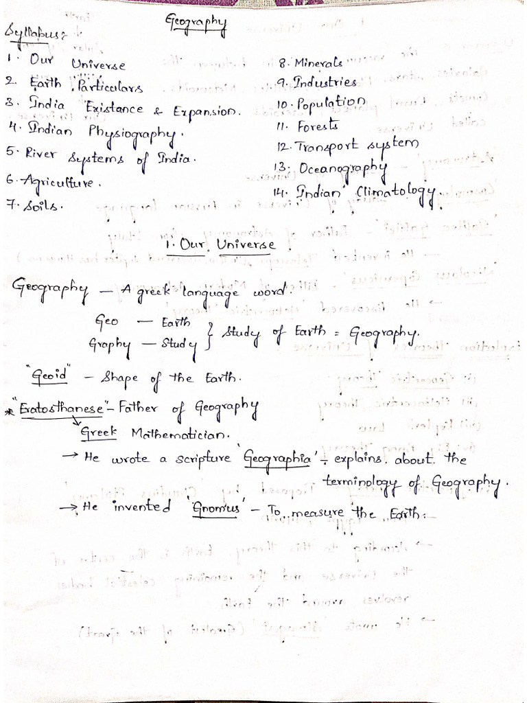 Geography Class Notes SSC Parmar | PDF