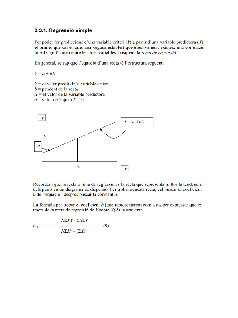 Regressió Simple Entre Dues Variables Estadístiques | PDF