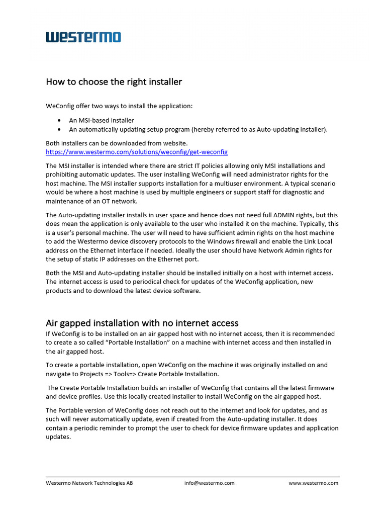 Choosing the Right WeConfig Installer | PDF | Installation (Computer ...