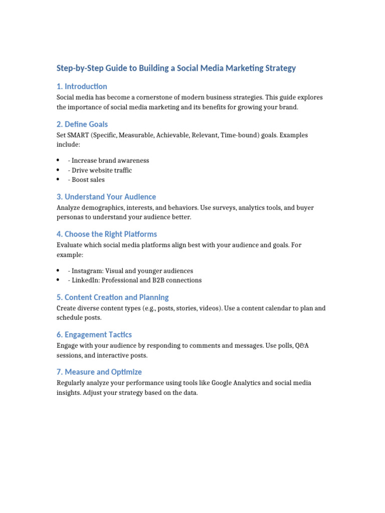 Social Media Marketing Strategy | PDF