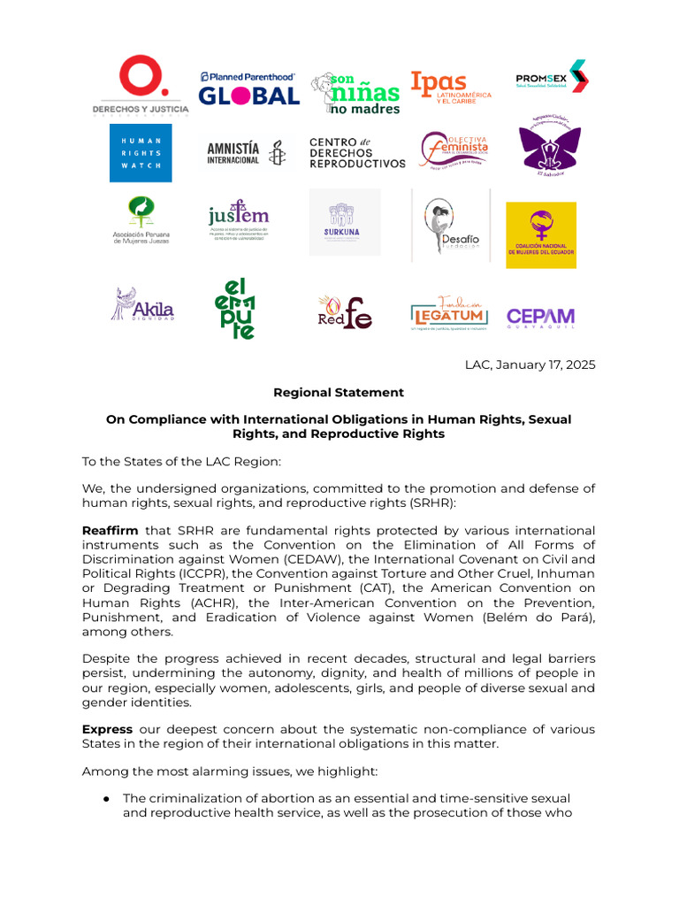 LAC Joint Statement Compliance With International Obligations in Human ...