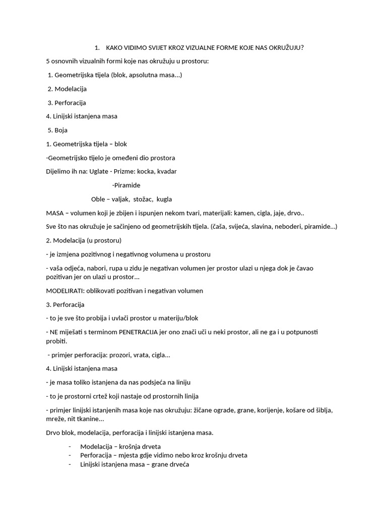 Likovni Skripta 1 God RPOO | PDF