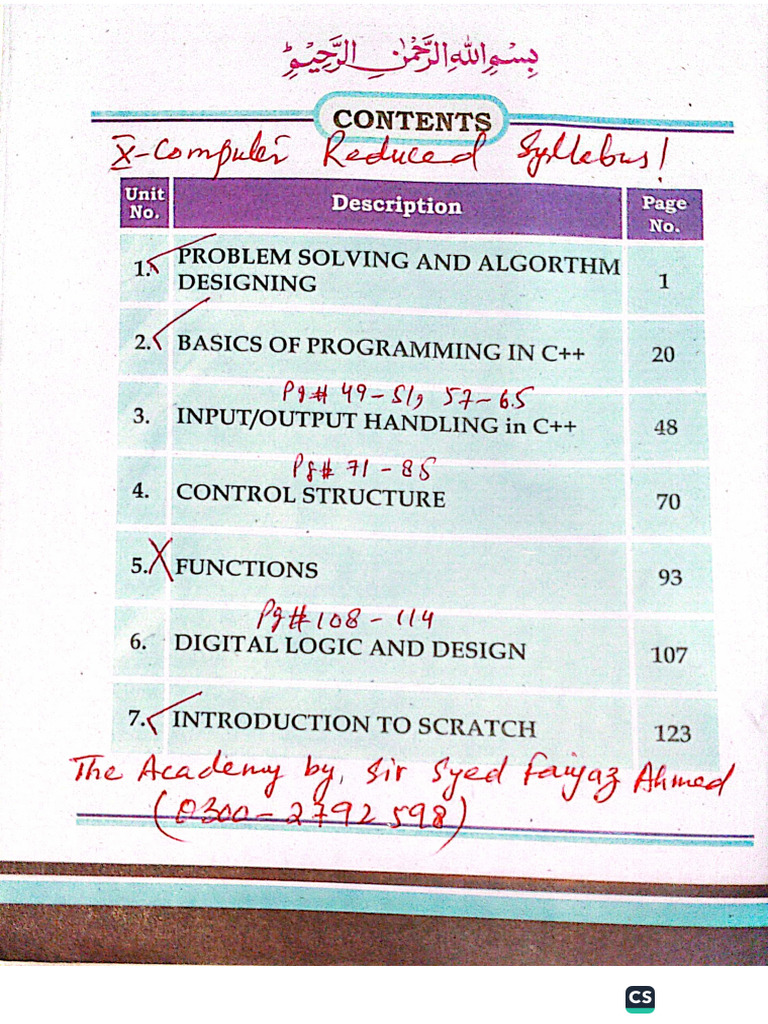 X-Computer Approved Reduced Syllabus | PDF