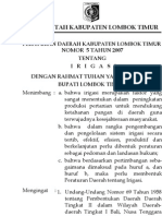 Perda Kabupaten Lombok Timur Tentang Irigasi