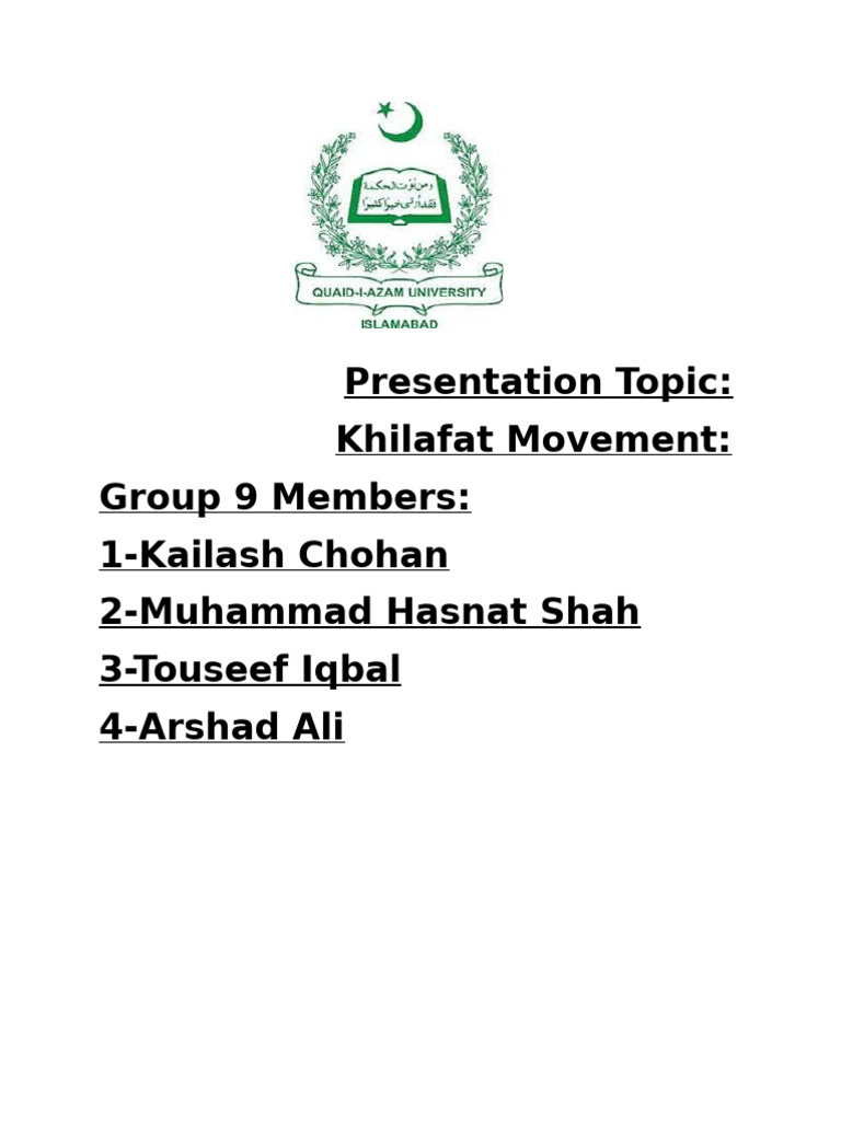 Hasnat presentation | PDF | Caliphate | Nationalism