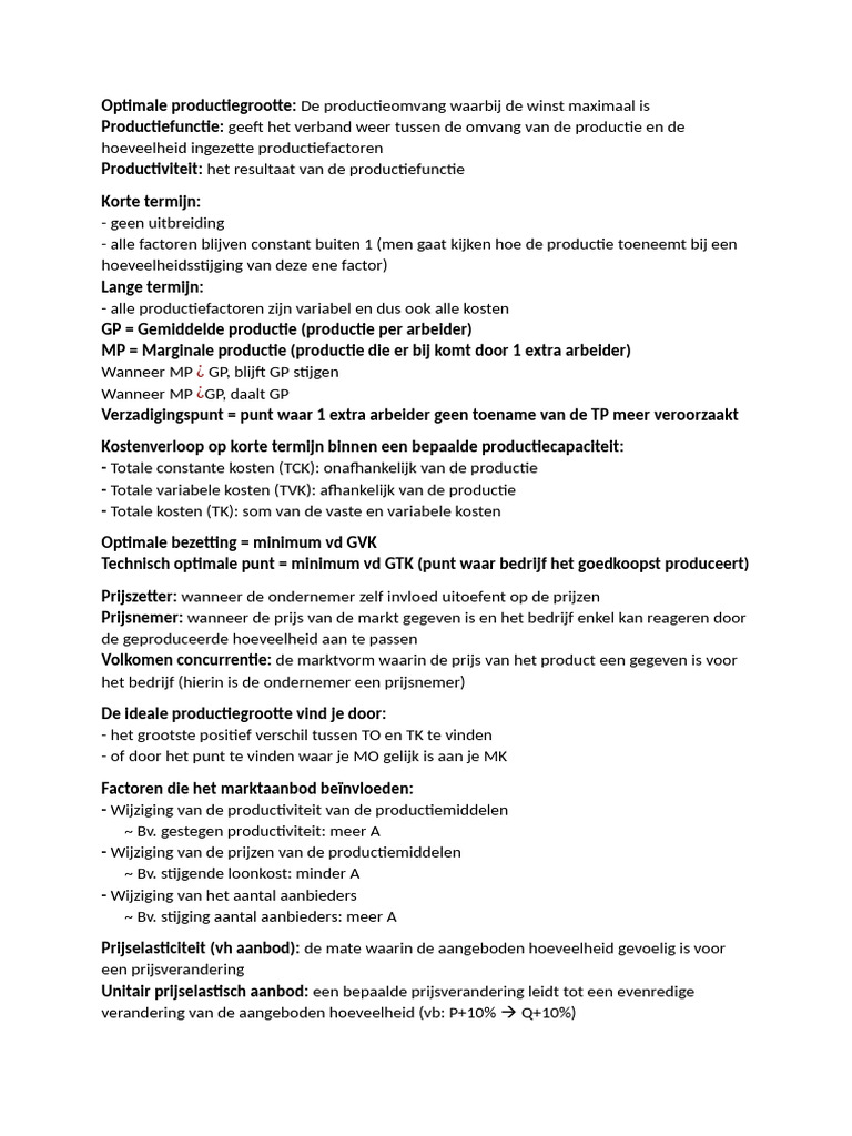 Economisch Inzicht Samenvatting H2 | PDF