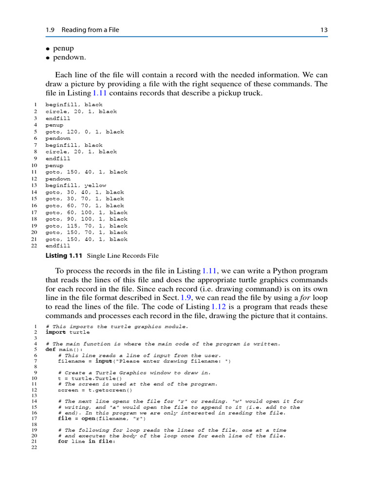 Python Turtle Graphics File Reading | PDF