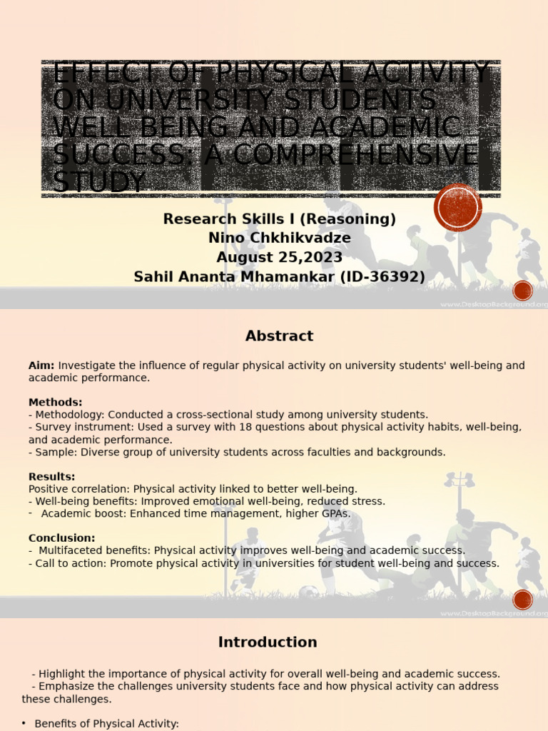 Physical Activity's Impact on Student Well-Being | PDF | Physical ...