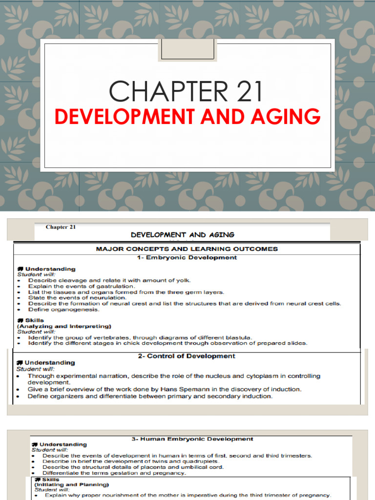 Chapter # 21 Development and Aging | PDF | Embryo | Reproduction
