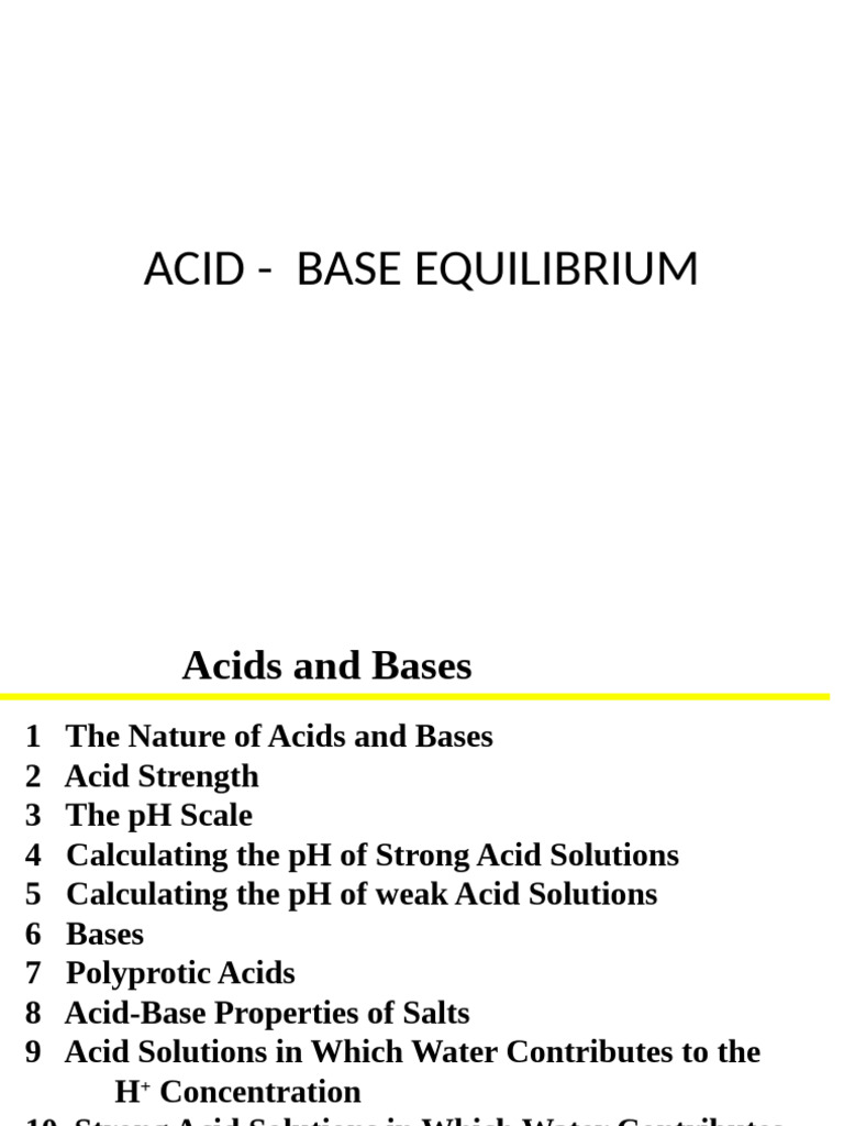 pH Calculations for Acid-Base Solutions | PDF | Acid | Acid ...