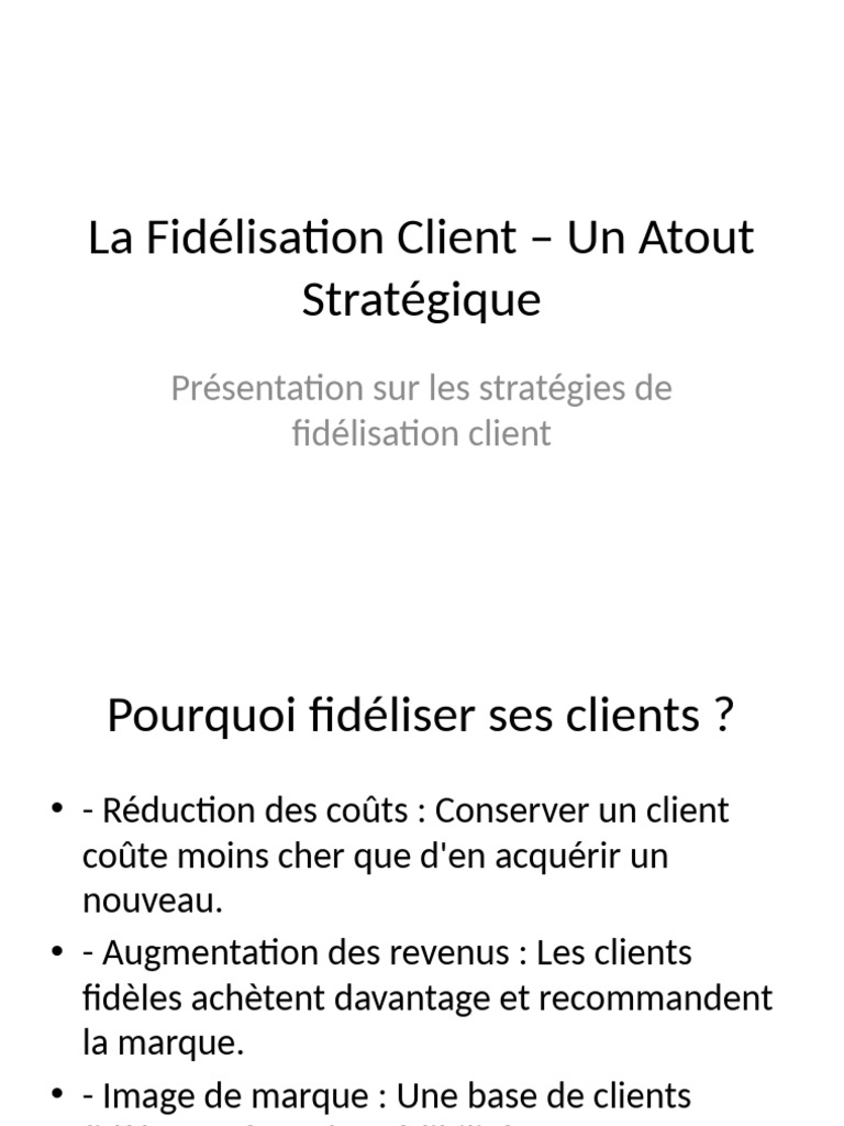 Stratégies de Fidélisation Clientèle | PDF