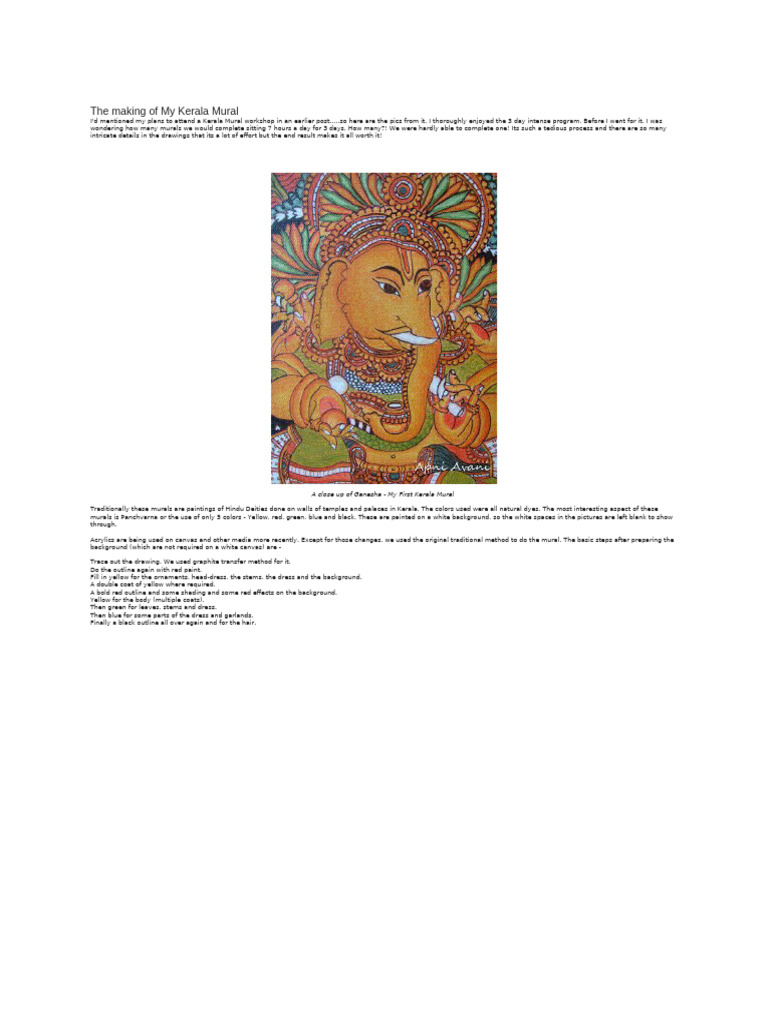 The Making of My Kerala Mural | PDF