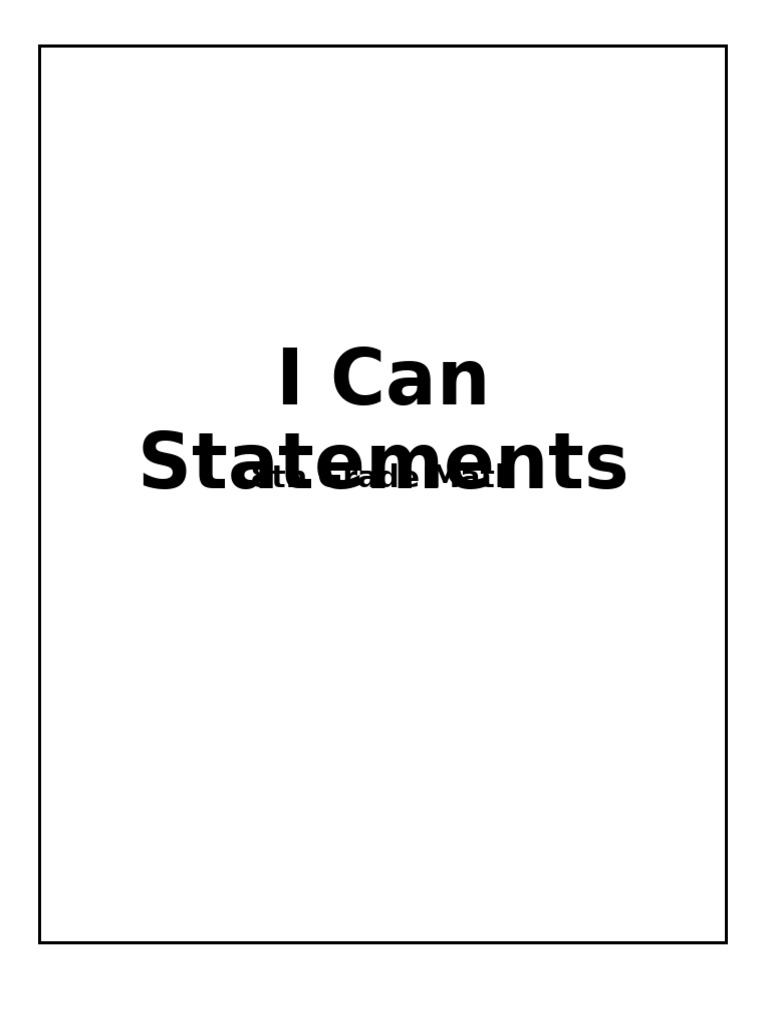 I Can Statments | PDF | Equations | Numbers