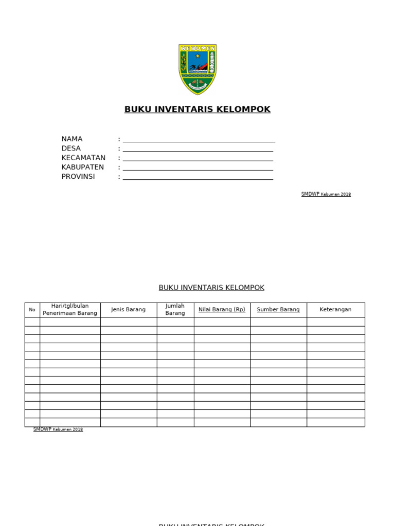 BUKU INVENTARIS KELOMPOK | PDF