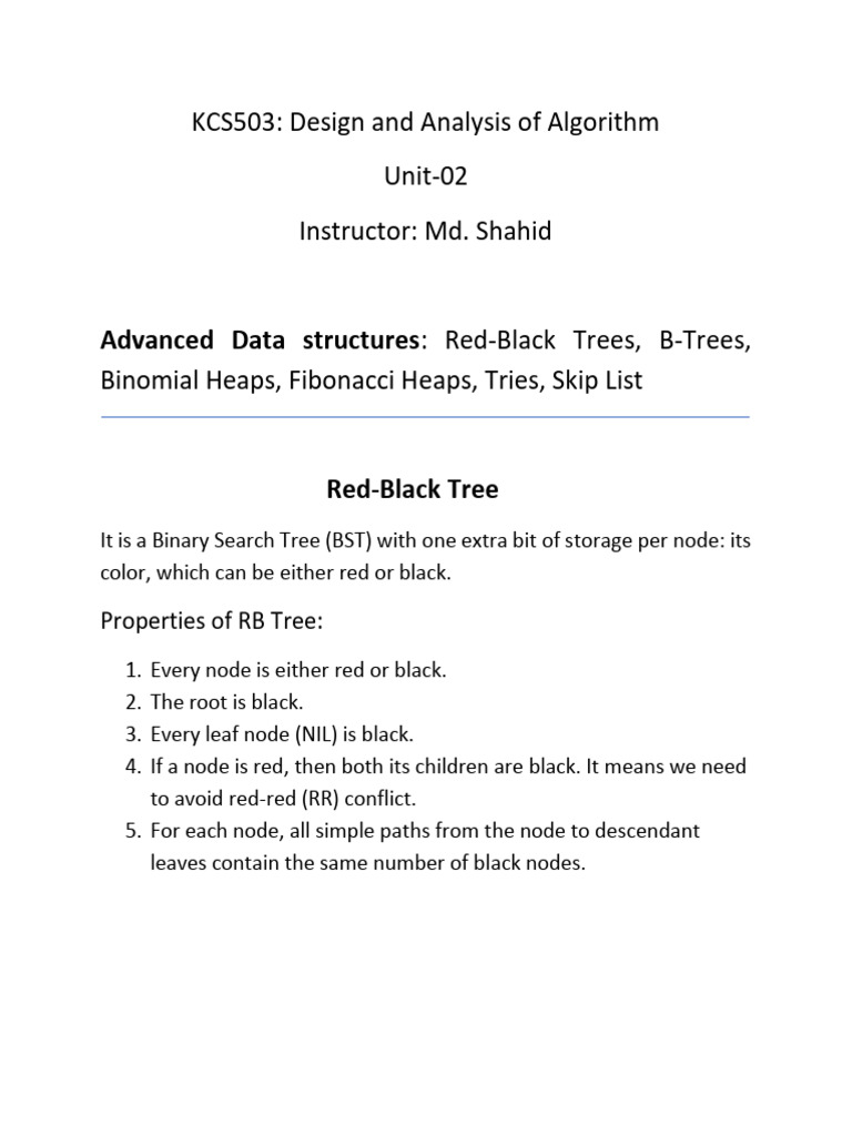 Advanced Data Structures Guide | PDF | Algorithms And Data Structures