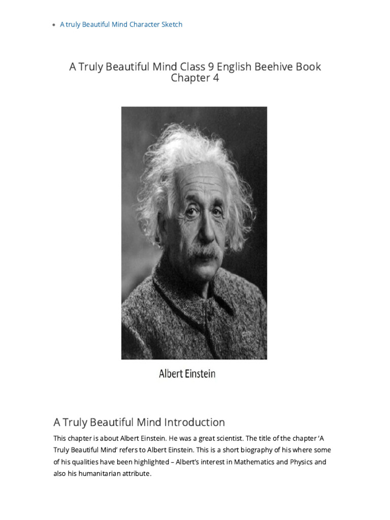 Character Sketch of Albert Einstein | PDF | Albert Einstein | Special ...