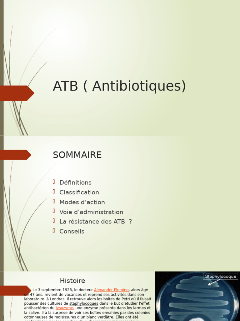 Comprendre les Antibiotiques (ATB) | PDF | Spécialités médicales ...