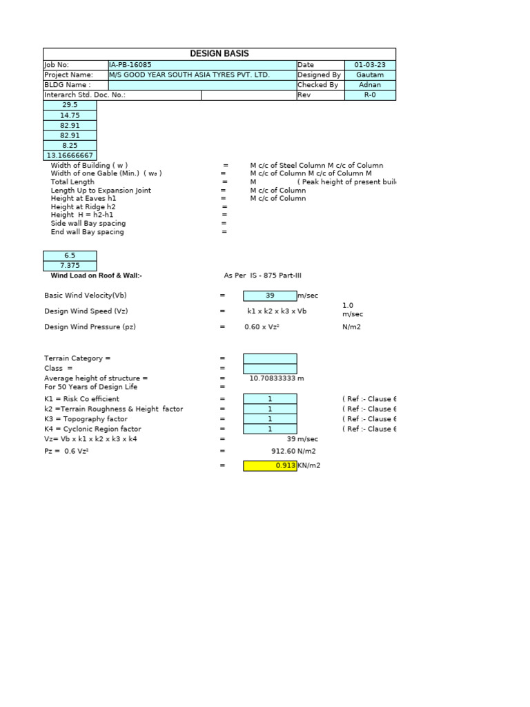 IA-PB-16085-Wind Load Calculation R0 03.01.2023 | PDF | Applied And ...