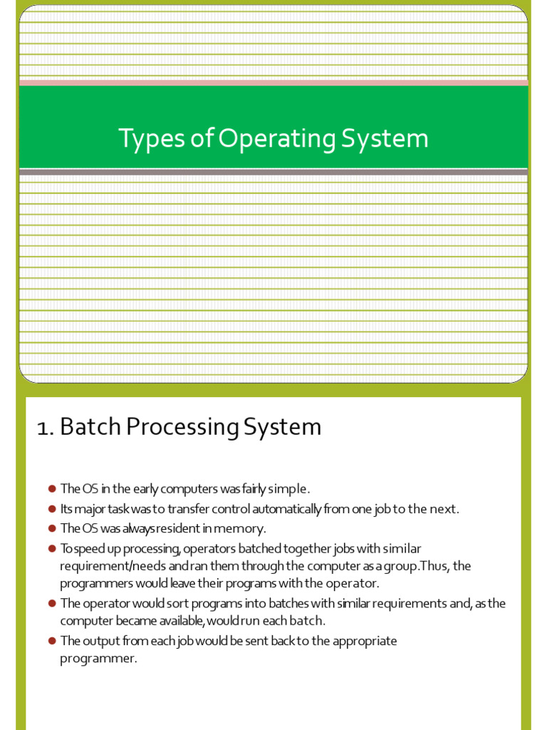Types of Operating System | PDF | Process (Computing) | Operating System