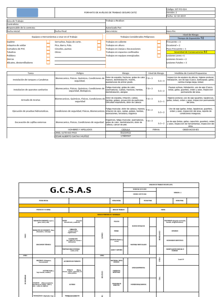 SST Fo 024. Formato Ats | PDF | Radiación | Tormentas
