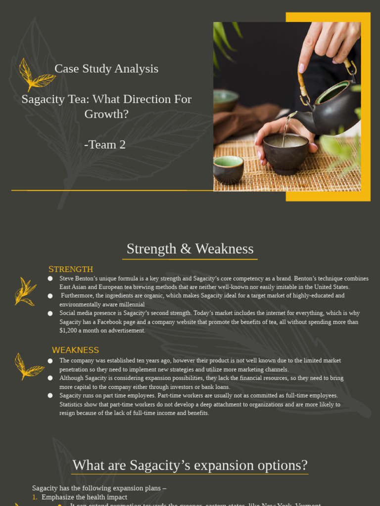 Sagacity Tea Growth Strategy Analysis | PDF | Tea | Drink