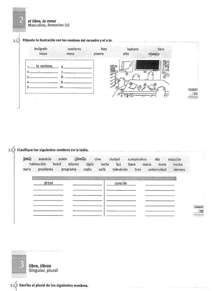 Ejercicios Extra: Nivel A1 | PDF
