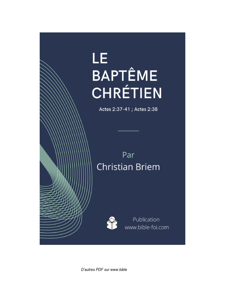 Comprendre le Baptême Chrétien | PDF | Baptisme | Dieu