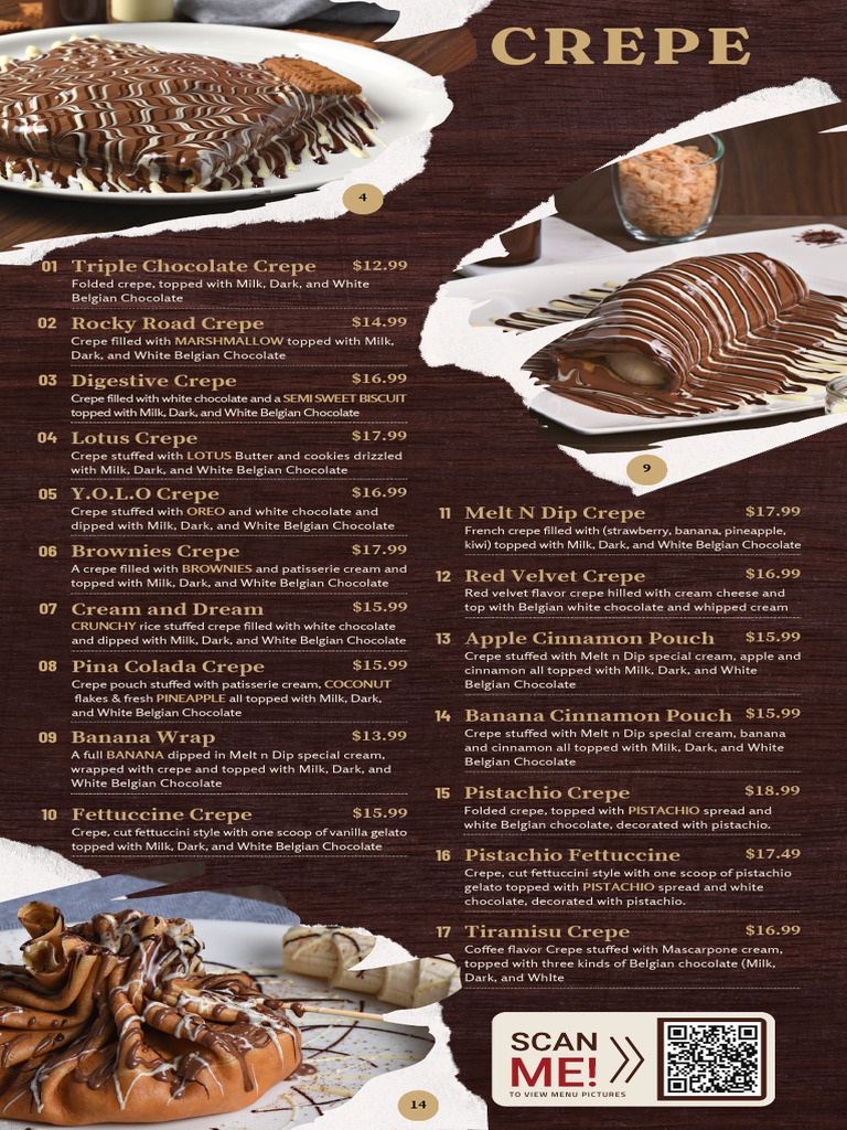 Melt N Dip Menu Highlights | PDF | Waffle | Desserts