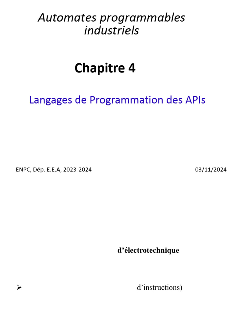 Langages de Programmation des APIs | PDF | Langage de programmation ...
