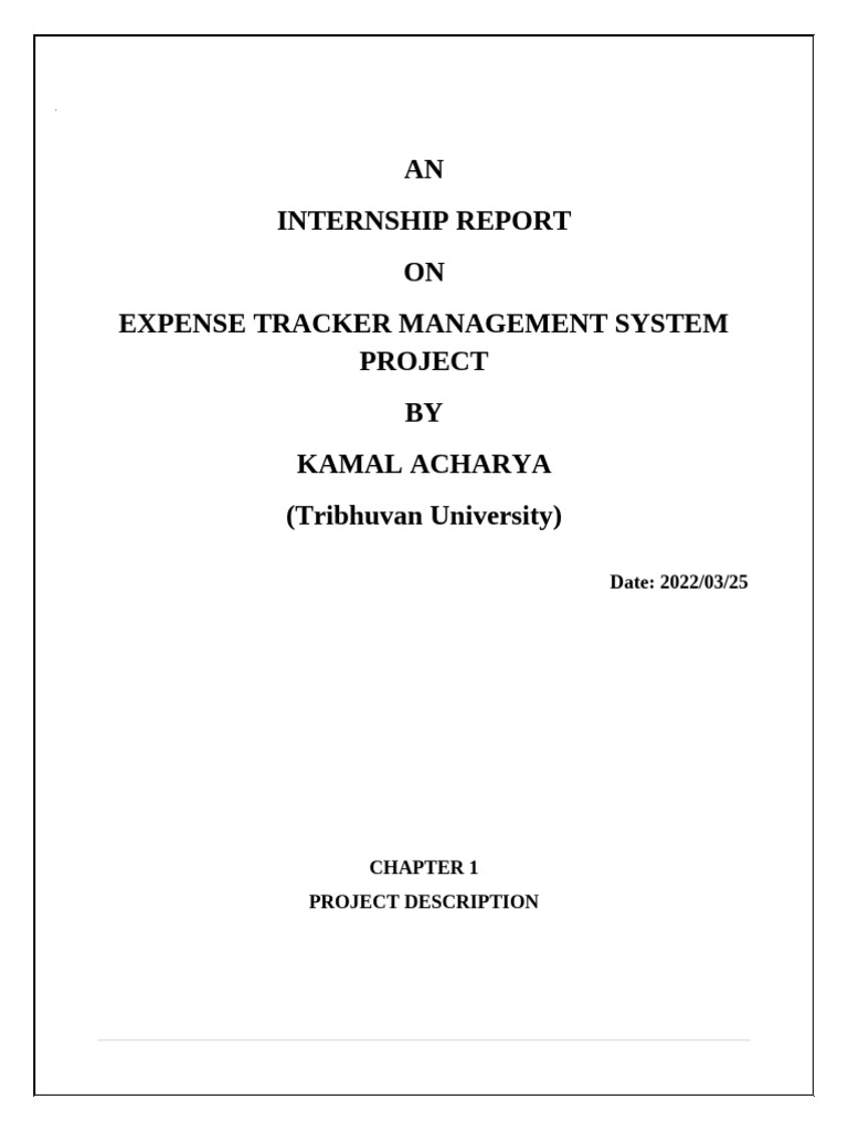 Expense Tracker Management System Project Report | PDF | My Sql ...